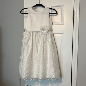 Charming White Floral Kids Dress